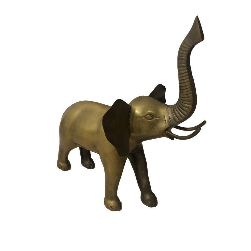 Vintage Solid Brass Elefant Statue Figurine